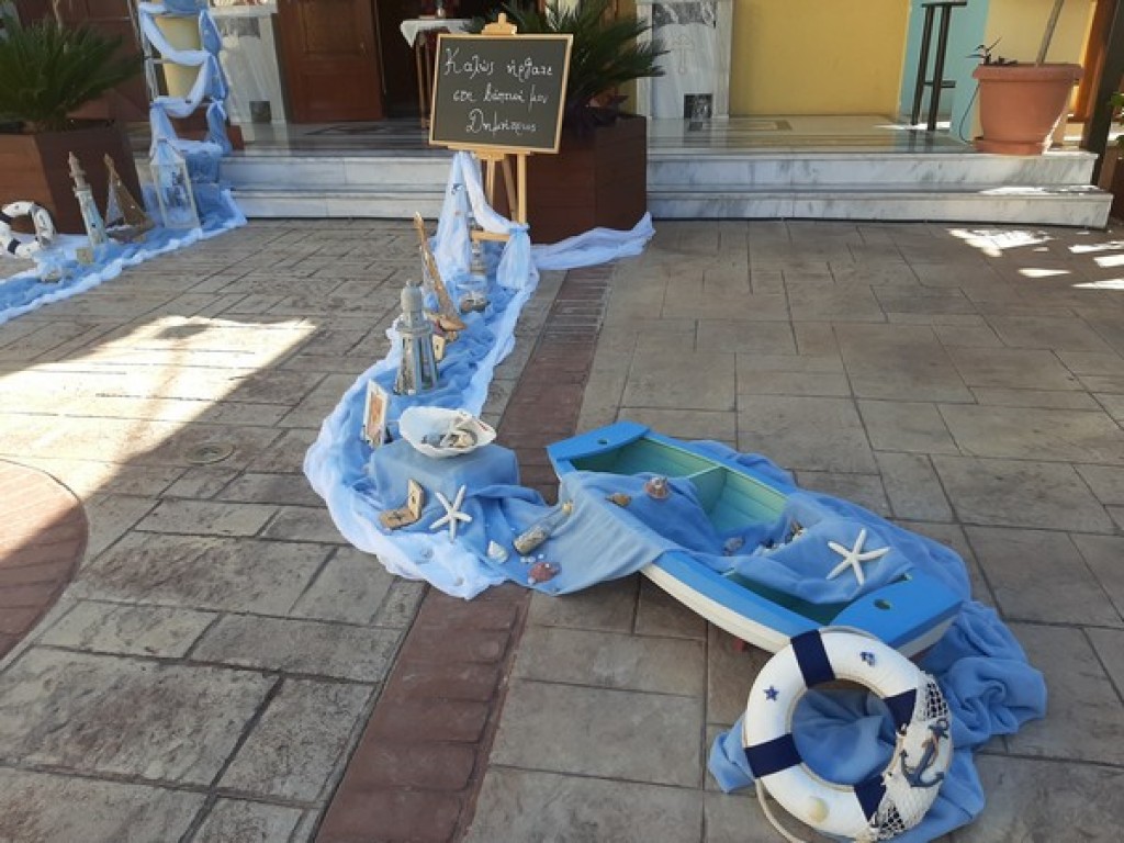 Στολισμός βάπτισης με θέμα θαλασσινό
